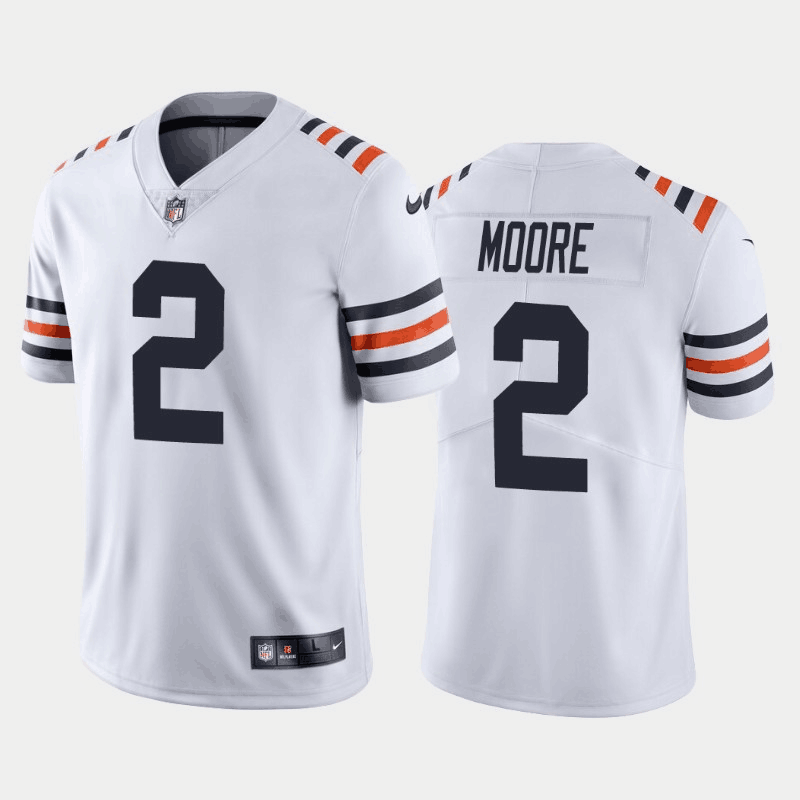 Men's Chicago Bears #2 D.J. Moore White Limited Stitched Football Jersey